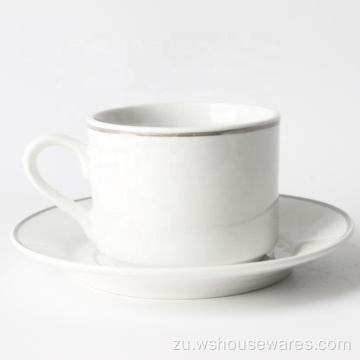 I-Porcelain Ceramic Mugs Wholesale Cup ne-Saucer